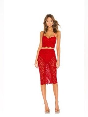 Sexy Red Lace two piece set